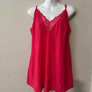 Biba Hot Pink Cami Tank Top Blouse Lace NWT UK Size 16 US (XL)